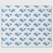 Bubbles & Fins Children's Birthday Whale Geschenkpapier (Flach)
