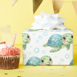 Bubbles & Fins Kindergeburtstag Geschenkpapier
