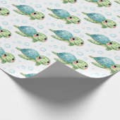Bubbles & Fins Kindergeburtstag Geschenkpapier (Ecke)