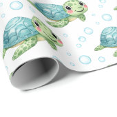 Bubbles & Fins Kindergeburtstag Geschenkpapier (Rolleneckpunkt)