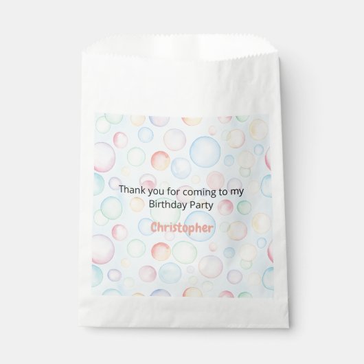 Bubbles & Fins Kindergeburtstag Geschenktütchen (Vorderseite)