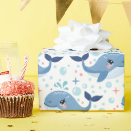 Bubbles & Fins Kindergeburtstag Wal Geschenkpapier