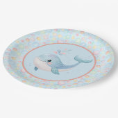 Bubbles & Fins Kindergeburtstagsblasen Pappteller (Schrägansicht)