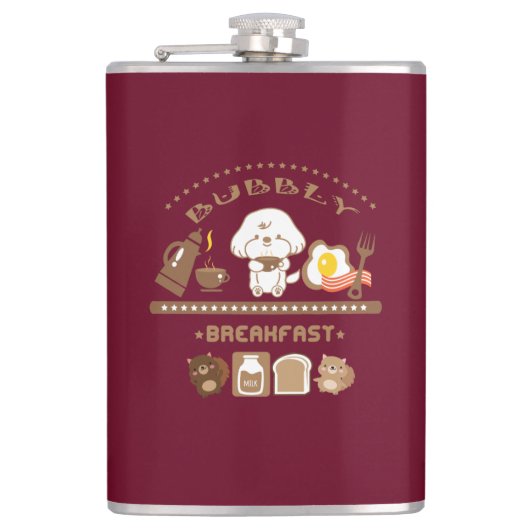 Bubbles Frühstück Flachmann (Vorderseite)