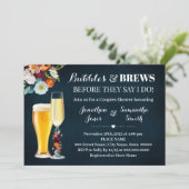 Bubbles für die Marine und Polterabend für Brauen Einladung (Stehend Vorderseite)