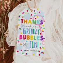 Bubbles Geburtstagsparty Geschenk Tag