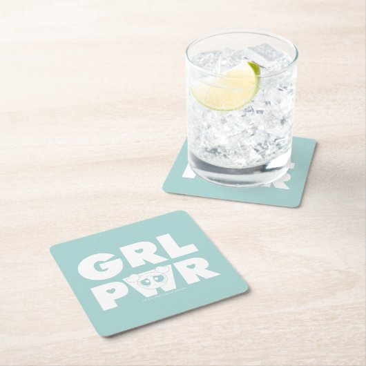 Bubbles: Girl Power Rechteckiger Pappuntersetzer (Vor Ort)