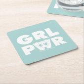 Bubbles: Girl Power Rechteckiger Pappuntersetzer (angewinkelt)