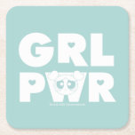Bubbles: Girl Power Rechteckiger Pappuntersetzer<br><div class="desc">The Powerpuff Girls | Abbreviated "GRL PWR" featuring Bubbles!</div>