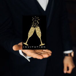 Bubbles Glasses Champagne Cocktail Gold Kristalle Einladung