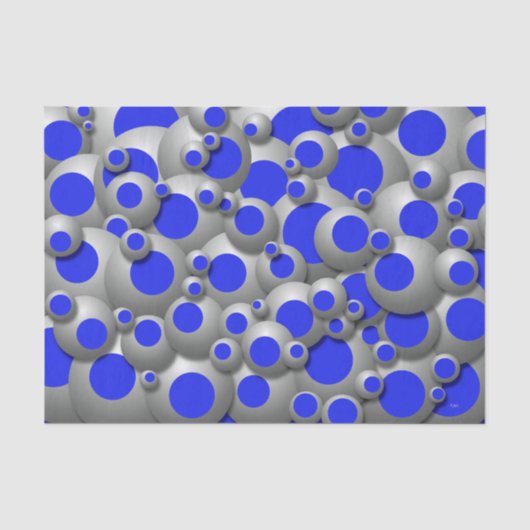 Bubbles Royal Blue Tissue Paper Seidenpapier (Vorderseite)