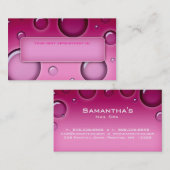 Bubbles Salon Spa Appointment Card pink Terminkarte (Vorne/Hinten)
