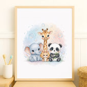 Bubbles & Smiles Tiere Kinder Badezimmer Wandkunst Poster