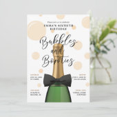 Bubbles und Bowties 60. Geburtstag Einladung (Stehend Vorderseite)