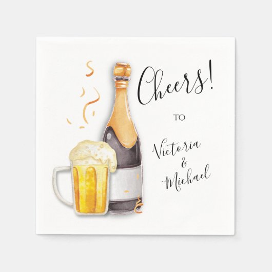 Bubbles und Brauchef Champagne & Biere Serviette (Vorderseite)