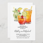 Bubbles und Brew Cocktail Engagement Party Einladung (Vorne/Hinten)
