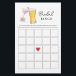 Bubbles und Brew Couple's Shower Bingo Games<br><div class="desc">Bubbles & Brew Thema Bridal / Paare Dusche Bingo Spiel mit Aquarell Illustration von Champagner & Bier. . Personalisieren Sie die Rückseite der Karte mit dem Namen des Paares und dem Duschdatum.</div>