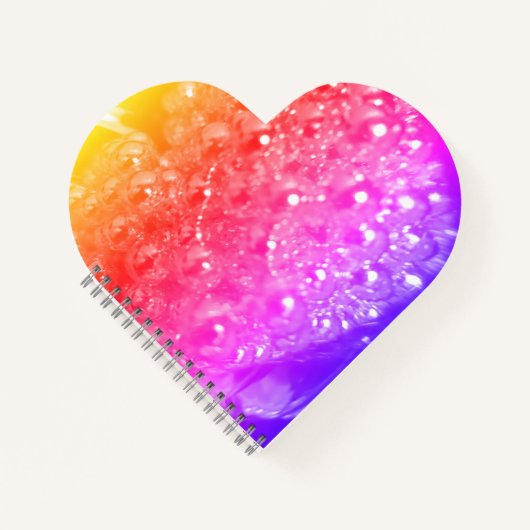 Bubbles und farbiges Herz Notizblock (Vorderseite)