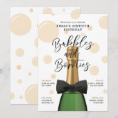 Bubbles und Fliege 60. Geburtstag Einladung (Vorne/Hinten)