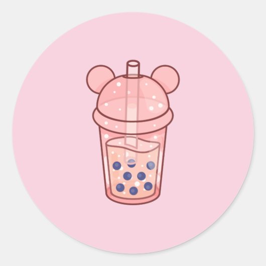 Bubbletea Runder Aufkleber (Vorderseite)