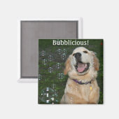 Bubblicious Golden Retriever Puppy Magnet (Vorderseite/Rückseite)
