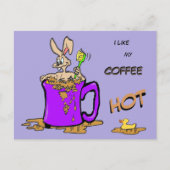 Bubbling Bunny Coffee Lover Cust. Postkarte (Vorderseite)