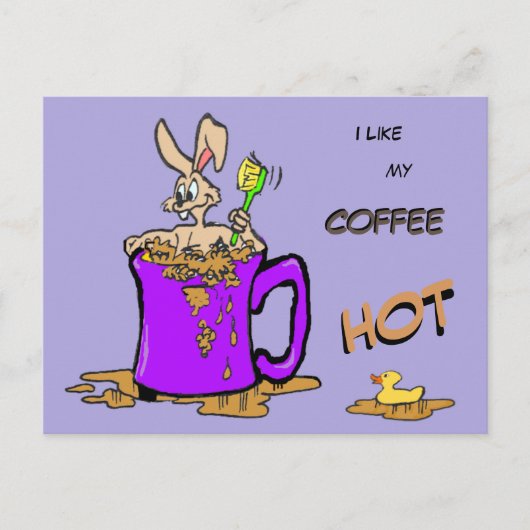 Bubbling Bunny Coffee Lover Cust. Postkarte (Vorderseite)