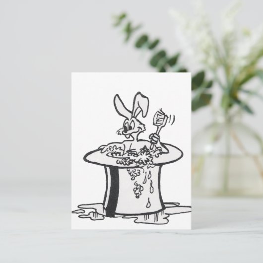 Bubbling Bunny Coloring Plate Postkarte (Stehend Vorderseite)