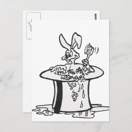 Bubbling Bunny Coloring Plate Postkarte (Vorne/Hinten)