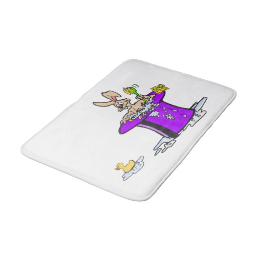 Bubbling Bunny Customizable Bath Mat Badematte (Schrägansicht)