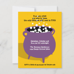 Bubbling Cauldron Tränke Gelbes Halloween-Party Einladung