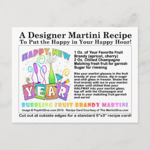 Bubbling Frucht Brandy Martini Rezept Postkarte