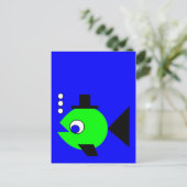 Bubbling Hat Fisch Postkarte (Stehend Vorderseite)