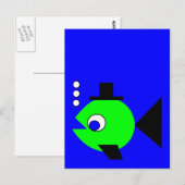 Bubbling Hat Fisch Postkarte (Vorne/Hinten)