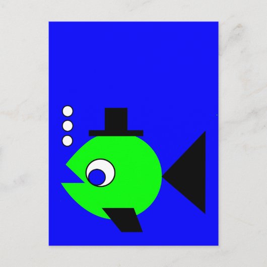 Bubbling Hat Fisch Postkarte (Vorderseite)