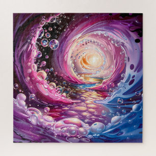 Bubbling Vortex in Rosa, Blau und Lila Puzzle
