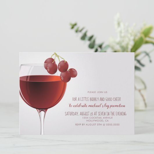 Bubbly and Good Chee Cocktail Party Einladung (Stehend Vorderseite)