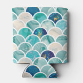 Bubbly Aqua türkisfarbener Marmor Meerjungfische Dosenkühler (Rückseite)