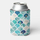 Bubbly Aqua türkisfarbener Marmor Meerjungfische Dosenkühler (Kanne Rückseite)