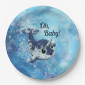 Bubbly Baby Narwhal Paper Plate Pappteller (Vorderseite)