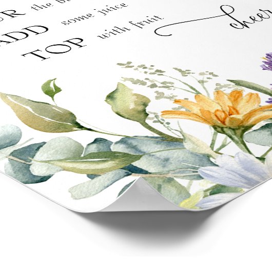 Bubbly Bar | Bloom-Wildblume | Mimosa Bar Poster (Ecke)