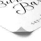 Bubbly Bar Chic Brautparty oder Hochzeitszeichen Poster (Ecke)