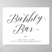 Bubbly Bar Chic Brautparty oder Hochzeitszeichen Poster (Vorne)