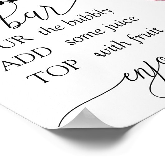 Bubbly Bar | Chic Wildblume Poster (Ecke)