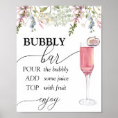 Bubbly Bar | Chic Wildblume Poster (Vorne)