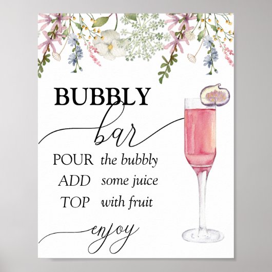 Bubbly Bar | Chic Wildblume Poster (Vorne)
