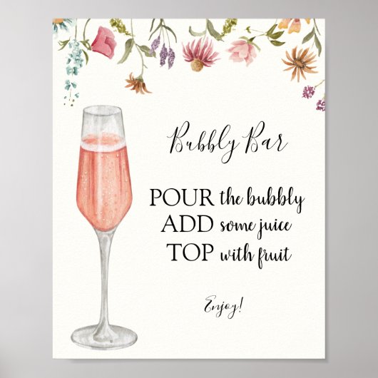 Bubbly Bar Drink Sign Poster (Vorne)