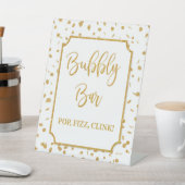 Bubbly Bar Gold Confetti Pedestal Sign Sockelschild (In SItu)