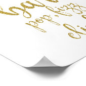 Bubbly Bar Gold Glitzer 8x10 Wedding Sign Poster (Ecke)