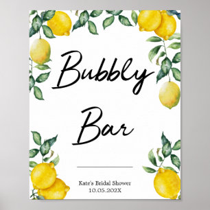Bubbly Bar lemons signiert personalisiert Poster